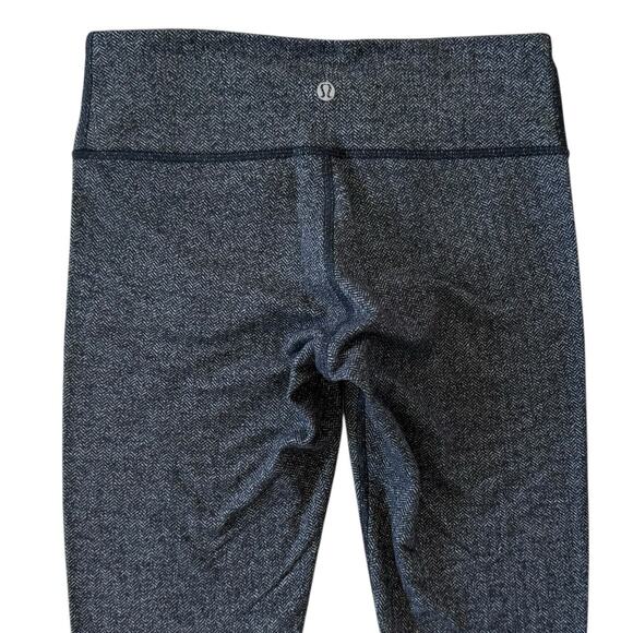Lululemon Wunder Under Tight Leggings Luon Knit 30'' Inseam Size 6 Black & Grey - Picture 4 of 9